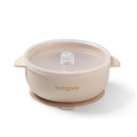 BABYONO SILIKONOWA MISECZKA Z PRZYSSAWKĄ I POKRYWKĄ