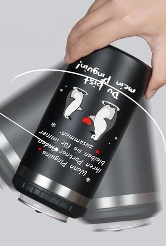 Kubek Termiczny 4w1 dla Męża Chłopaka Pingwin 480ml Czarny Stal Prezent na Arena.pl