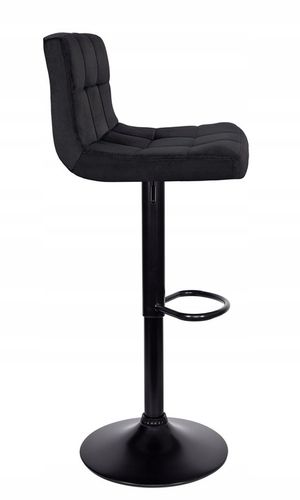 Hoker barowy czarny tapicerowany welur z oparciem regulowany glamour na Arena.pl