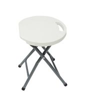 Taboret cateringowy bankietowy do ogrodu składany tworzywo sztuczne kolor biały
