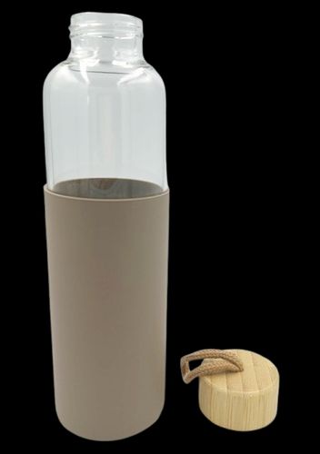 Szklany Bidon Butelka na Wodę Beżowe Etui 550 ml #G2 na Arena.pl