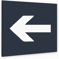 Tabliczka DIBOND STRZAŁKA W LEWO Tablica ATRACYTOWA nierdzewna PIKTOGRAM