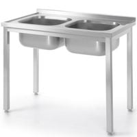 Basen zlew dwukomorowy Budget Line STAL 1000 x 600 x 850 cm - Hendi 817049