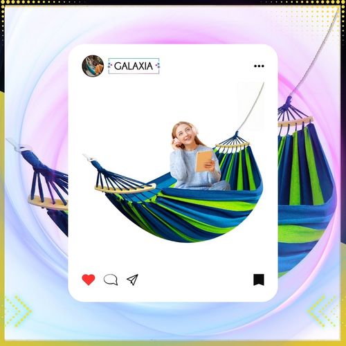 HAMAK OGRODOWY DWUOSOBOWY XXL 260x150 2 Osobowy Turystyczny Z DRĄŻKIEM DUŻY na Arena.pl