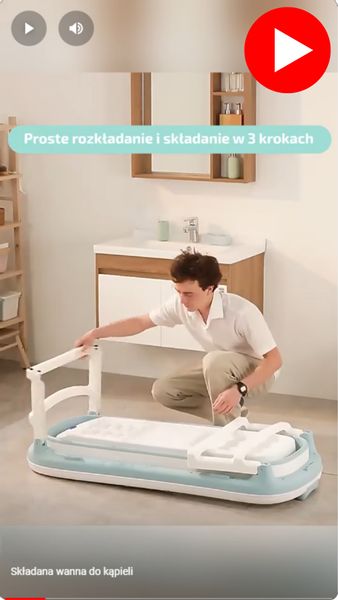 Wanna składana wodoodporna L 115 cm różowa na Arena.pl