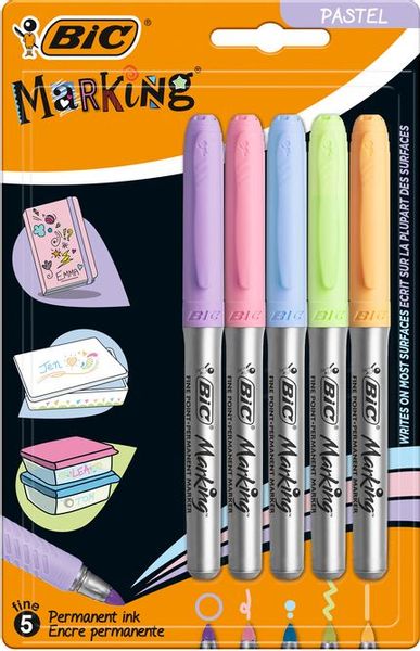 MARKER PERMANENTNY PASTEL 5 KOLORÓW zdjęcie 1