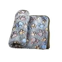 Miękkie puszyste kocyk dla zwierząt domowych uroczy wzór kreskówki mata dla – Grey / L - 104×76 cm