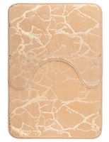 Dywaniki łazienkowe kpl. 2 el. beżowy stylowy złoty wzór miękkie puszyste