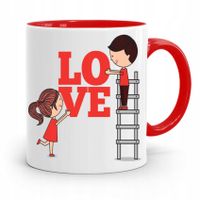 Kubek Czerwony Dzień Dziecka Prezent Love Z Nadrukiem Ze Zdjęciem