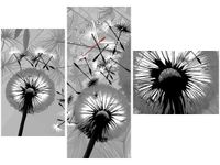 100CM 70CM ZEGAR 3 ELEM DMUCHAWCE CZERNI BIELI ŚCIENNY OBRAZ