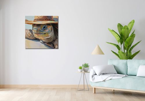 Obraz 70x70cm Żółwi Kapelusznik na Arena.pl