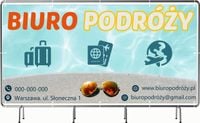 BANER REKLAMOWY OCZKOWANY 200x100cm projekt w cenie BIURO PODRÓŻY