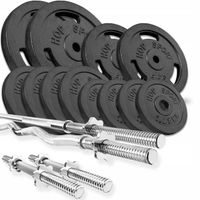 Zestaw obciążenia żeliwne sztanga gryf hantle do domowej siłowni 66kg