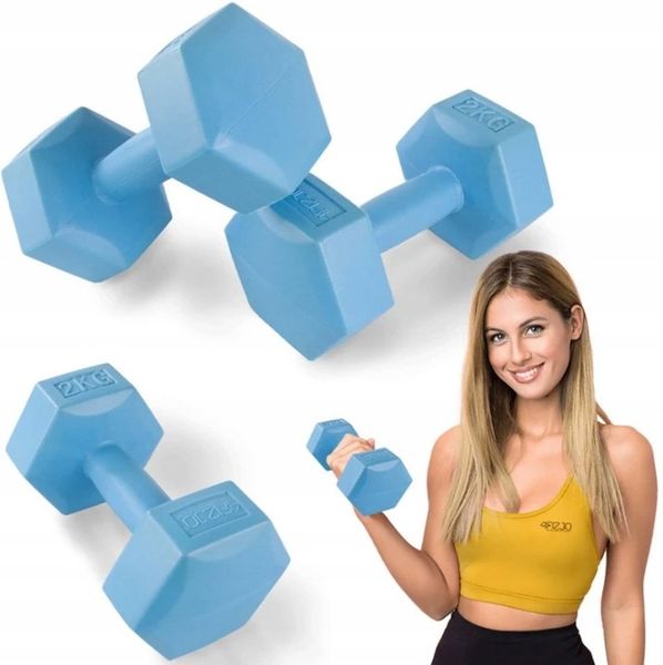 4FIZJO Hantelki HEXAGONALNE - 2 szt Niebieski 2kg zdjęcie 1