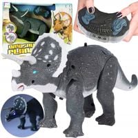DINOZAUR zdalnie sterowany Triceratops CHODZI RYCZY ŚWIECI INTERAKTYWNY