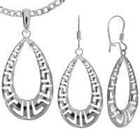 SREBRNY KOMPLET WZÓR GRECKI SREBRO PRÓBY 925