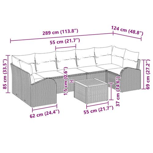 Zestaw Sof na Ogród 8 pcs Czarny Polirattan na Arena.pl