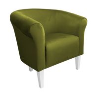 Fotel Milo nogi 20cm białe zielona oliwka BL75