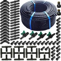 LINIA KROPLUJĄCA Z KOMPENSACJĄ NAWODNIENIE KROPELKOWE WĄŻ 182 el. SET4 +100