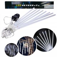 Meteory 50 cm lampki padający śnieg oświetlenie świąteczne ip44 led 3,8m