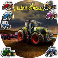 OPŁATEK NA TORT 20CM - TRAKTORY TRAKTOR + IMIĘ + ! 15CM 18CM
