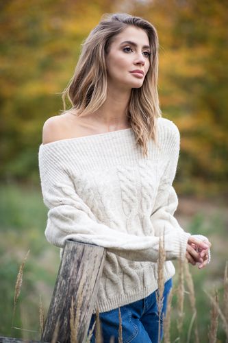 Sweter F838 Ecru S/M na Arena.pl