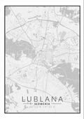 Lublana mapa czarno biała - plakat 20x30 cm