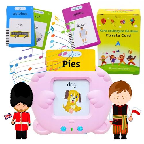 Czytnik Kart Dla Dzieci 3 Tryby Nauki Angielskiego Polskiego 448 Słówek na Arena.pl