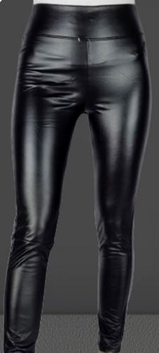 SPODNIE SKÓRZANE LEKKO OCIEPLONE MIĘKKIE CZARNE 3/4XL z wysokim stanem na Arena.pl