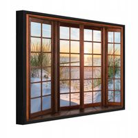Obraz W Ramie Na Płótnie Do Sypialni Salonu 3D Okno 60x40