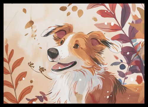 Plakat 42x29,7cm Collie Jesienną Porą na Arena.pl