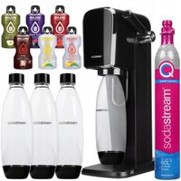 SODASTREAM ART SATURATOR DO WODYCZARNY + 3 BUTELKI + SASZETKI ZESTAW