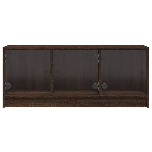 Szafka TV ze szklanymi drzwiami, brązowy dąb, 102x37x42 cm na Arena.pl