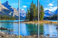 60 90CM OBRAZ 3 ELEM JEZIORO MALIGNE DRUK PŁÓTNO RAMA