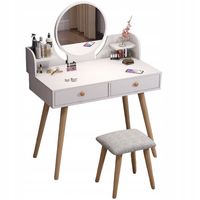 TOALETKA KOSMETYCZNA Z LUSTREM MAKIJAŻ BIAŁA DUŻA Z SZUFLADAMI LOFT WIZAŻU