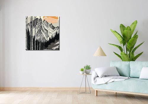 Obraz 70x70cm Drzeworys Górski na Arena.pl