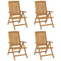 Rozkładane krzesła ogrodowe, 4 szt., lite drewno tekowe