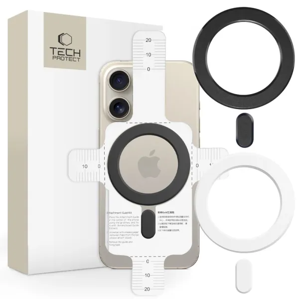 Ring Tech-Protect MMP-100 z MagSafe (2 szt.) - białe - czarne zdjęcie 1