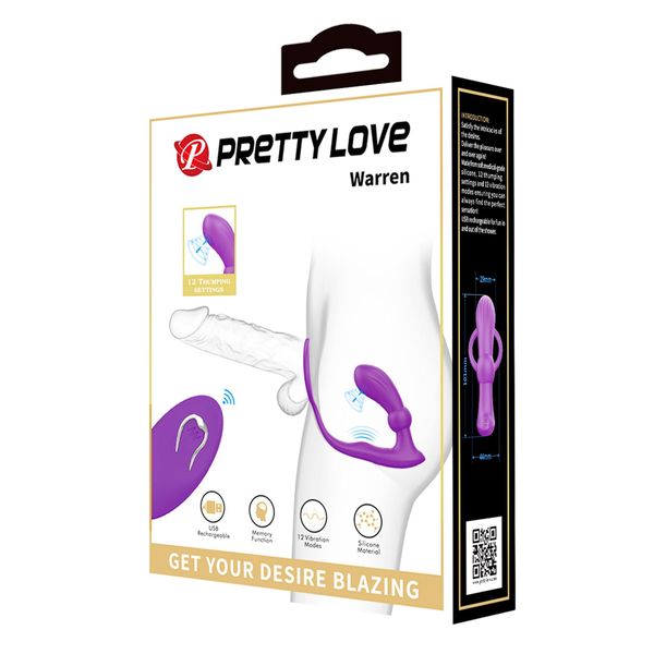 Pretty Love - Warren Purple, Wireless Remote Control 12 Pulse Wave Settings zdjęcie 10