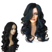 Uniwersalna czarna peruka fale 70 cm długa damska na codzień, imprezę