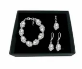 Komplet kryształ fasatowany srebro