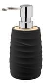 Dozownik do mydła z pompką AZURO czarny mat tworzywo bambus tłoczony wzór