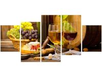 70CM 150CM OBRAZ 5 ELEM BIAŁE CZERWONE ŚCIENNY