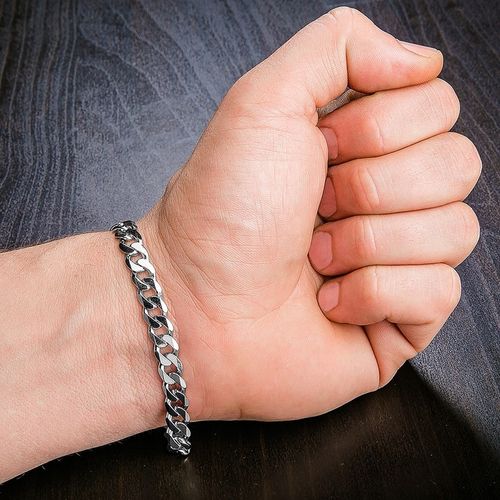 SREBRNA BRANSOLETKA MĘSKA SREBRO 925 DIAMENTOWANA PANCERKA NA PREZENT PEŁNA na Arena.pl