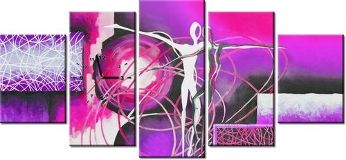 70CM 150CM ZEGAR 5 ELEM TAŃCZĄCE POSTACIE FIOLECIE DRUK OBRAZ na Arena.pl