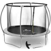trampolina ogrodowa z siatką i osłoną na sprężyny śr. 305 cm do 100