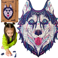 Puzzle Drewniane Eco Śnieżny Husky A3 123 El. Zestaw Premium Puza3-00902