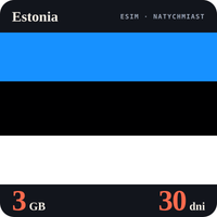 Karta eSIM Internet Estonia 3 GB na 30 dni - bez rejestracji