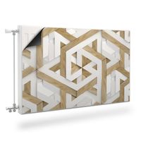 Osłona MAGNETYCZNA Na Kaloryfer Abstrakcja Mozaika Drewno 100cm x 60cm