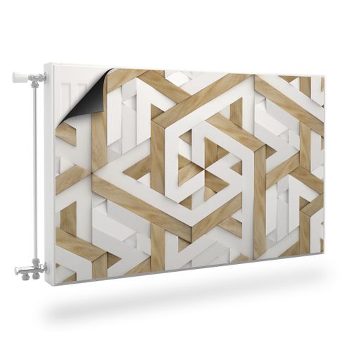 Osłona MAGNETYCZNA Na Kaloryfer Abstrakcja Mozaika Drewno 90cm x 60cm na Arena.pl